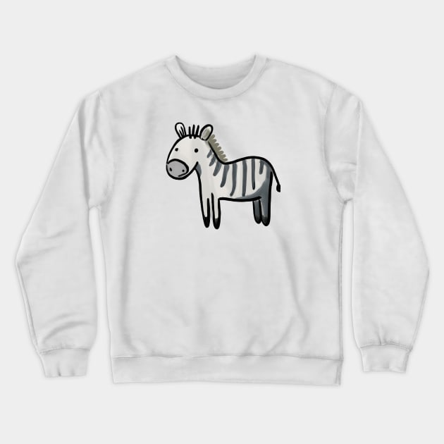 Cute Zebra Drawing Crewneck Sweatshirt by Play Zoo